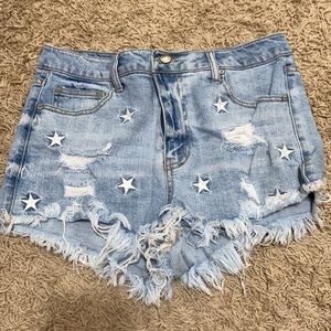 Star blue jean shorts